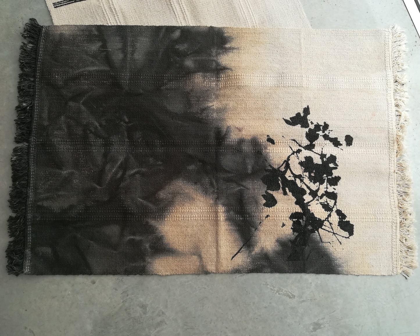 rug: hamtaka black & flowers